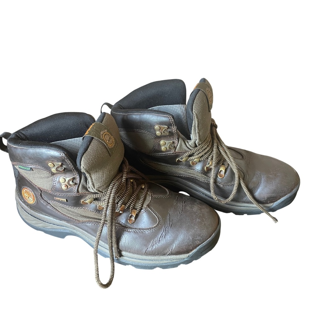 Timberland Mens Chocorua Trail Waterproof Hiking Boots Gore-Tex Trail Brown 10.5